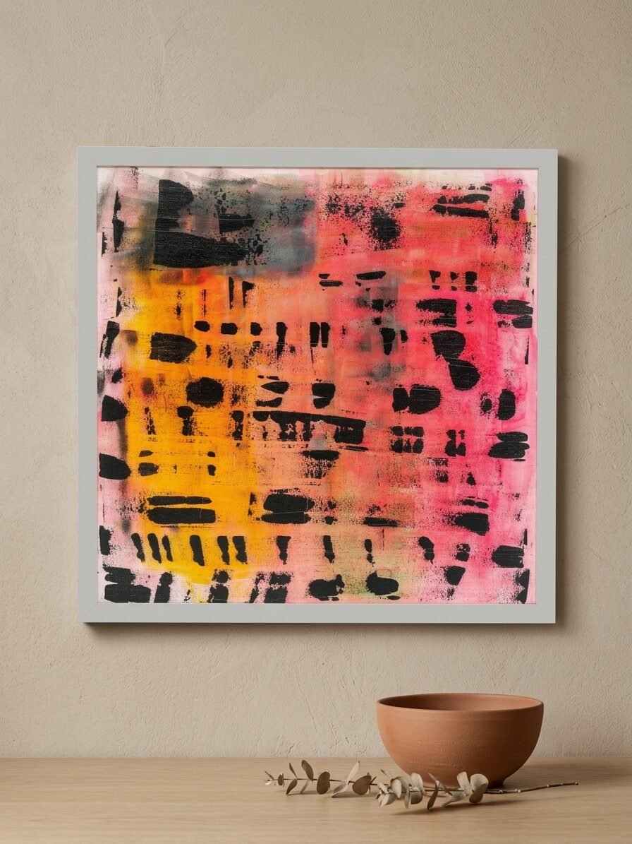 Vibrant Rhythm 1 colorful abstract canvas wall art featuring bold brush strokes and vibrant modern artistic design for home and office décor.