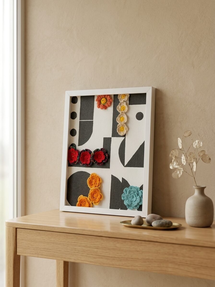 Modern abstract illustration featuring expressive colors and artistic composition