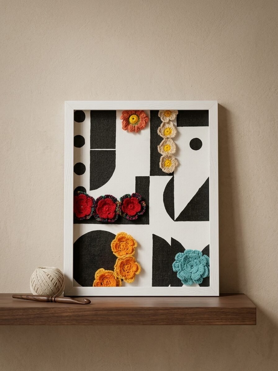 Handmade abstract art showcasing unique patterns and contemporary design elements