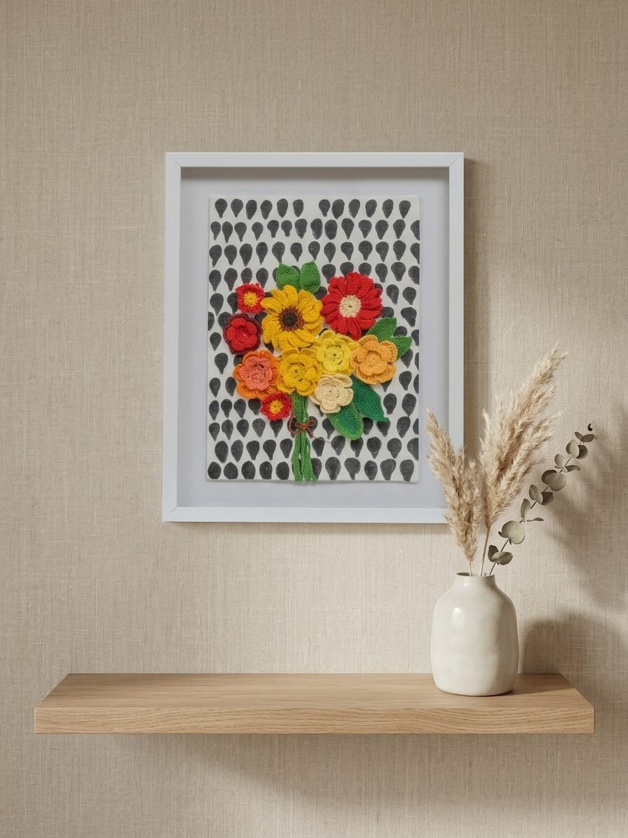 Creative flower illustration featuring colorful blooms and botanical elements