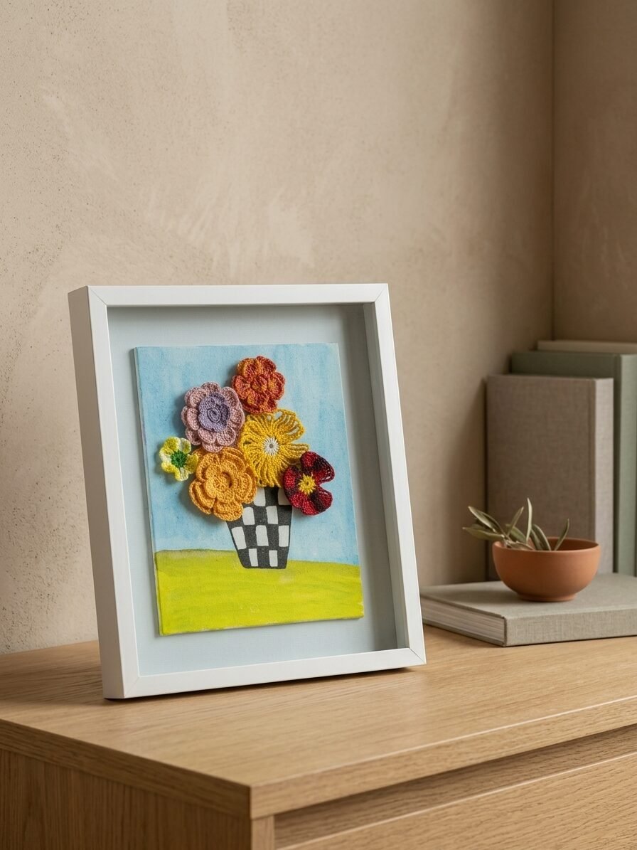 Creative botanical artwork featuring flowers, paint effects, and artistic expression