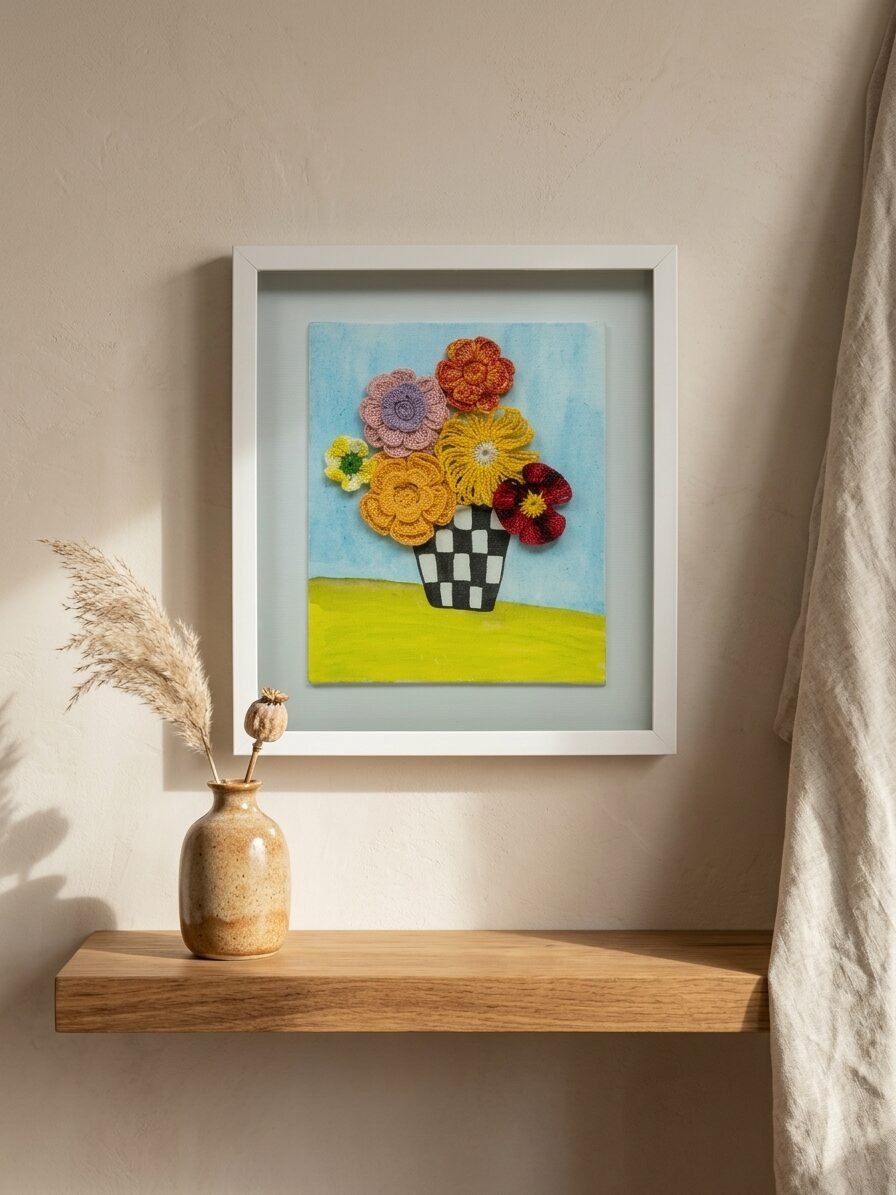 Bloom and Brush artwork featuring painted flowers, artistic brush strokes, and floral details