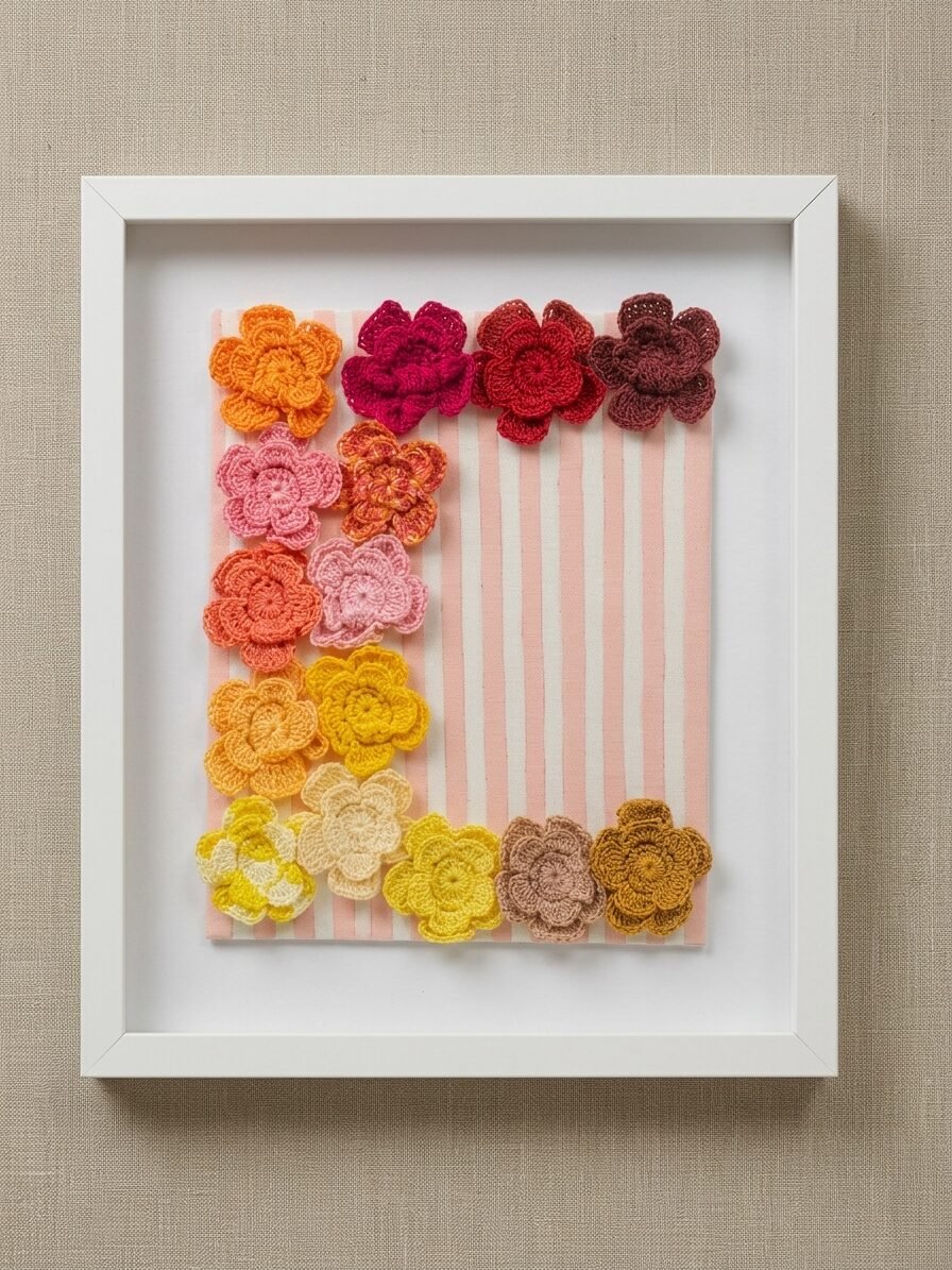 Bloom Gradient Crochet Floral Wall Art by Lilium and Loft