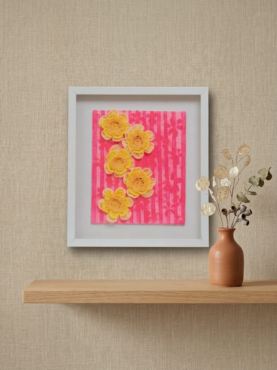 Handmade floral artwork showcasing blooming petals and natural beauty