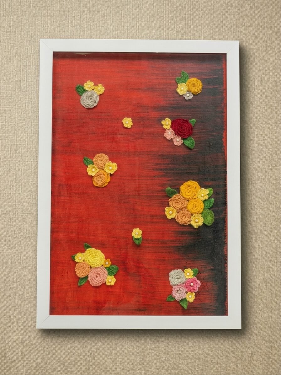 Blossoms on Crimson Wall Art