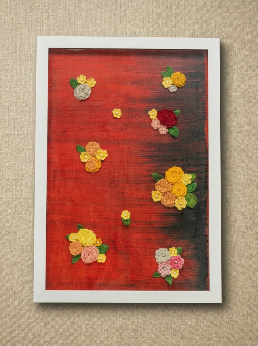 Blossoms on Crimson Wall Art