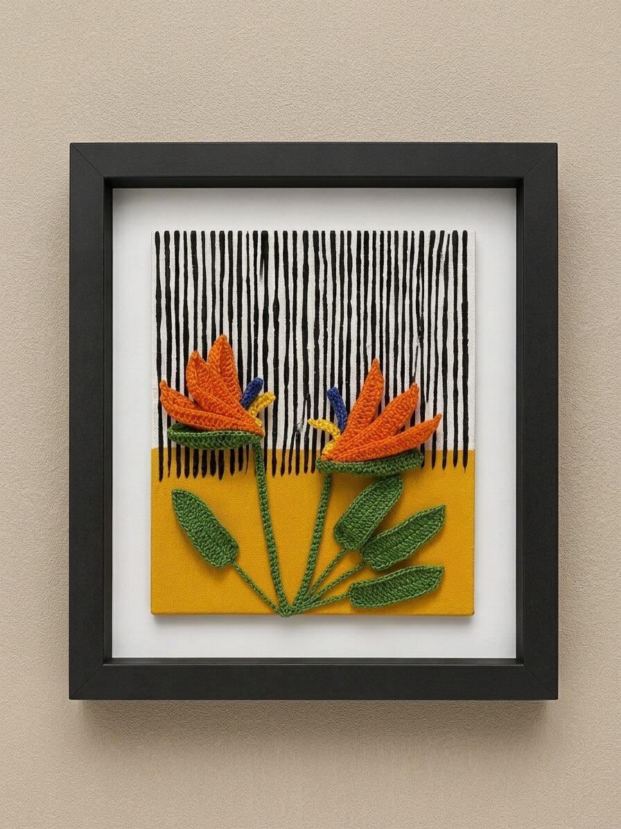 Bird of Paradise Crochet Wall Art
