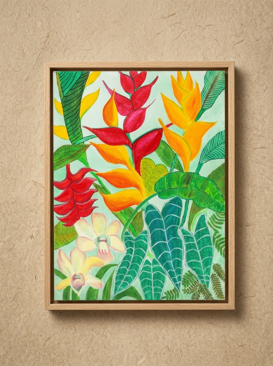 Floral artwork inspired by lush gardens, greenery, and natural harmony