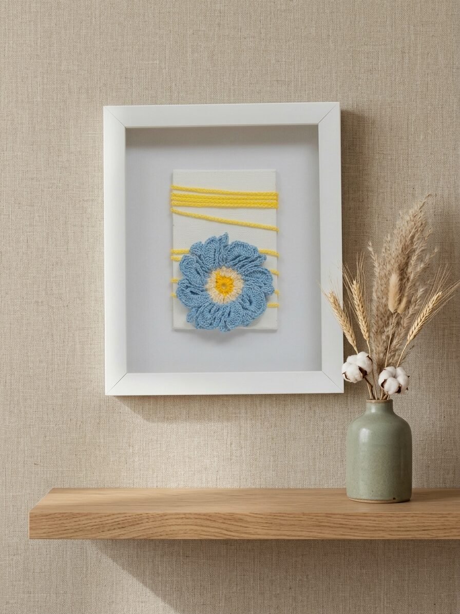 Handmade blue artwork showcasing peaceful colors and modern creative expression