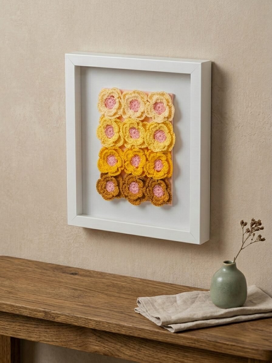 Botanical artwork inspired by sunshine, yellow petals, and natural harmony