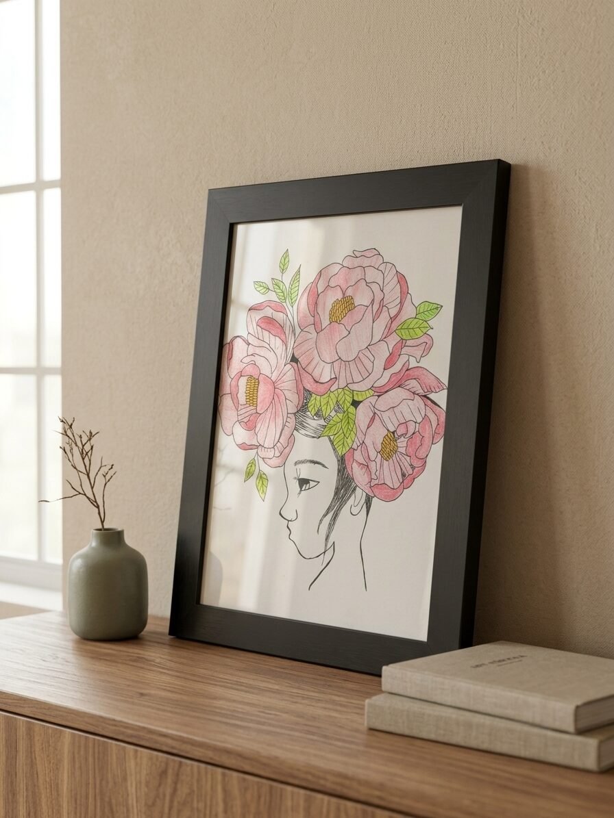Creative botanical illustration inspired by growth, harmony, and inner beauty