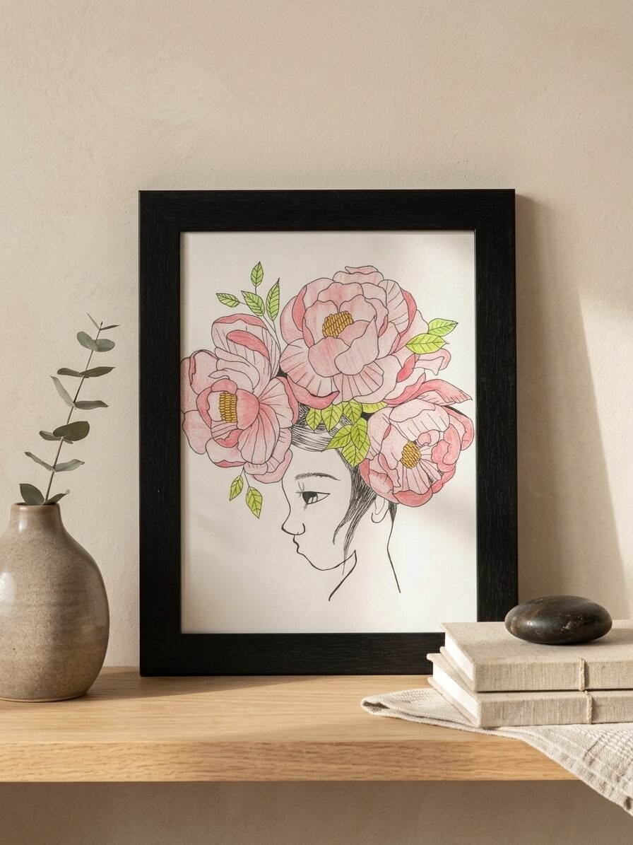 Bloom Within artwork featuring blooming flowers, botanical elements, and artistic details