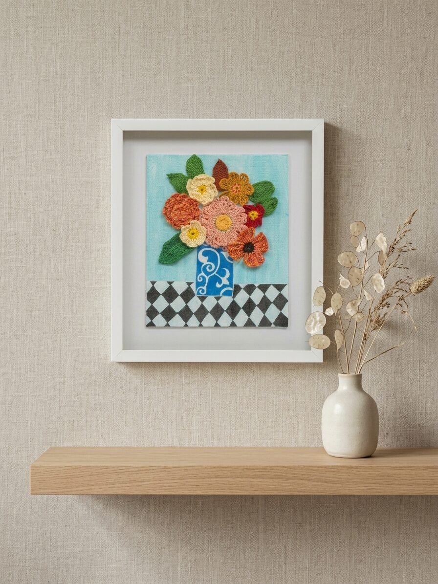 Textile artwork representing creativity, nature, and artisan beauty