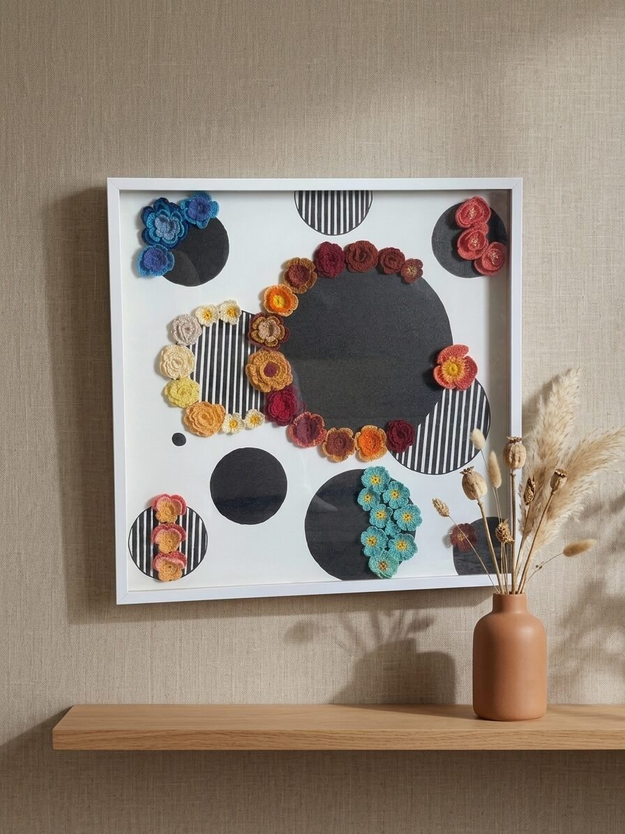 Handmade floral artwork showcasing blooming elements with elegant artistic details