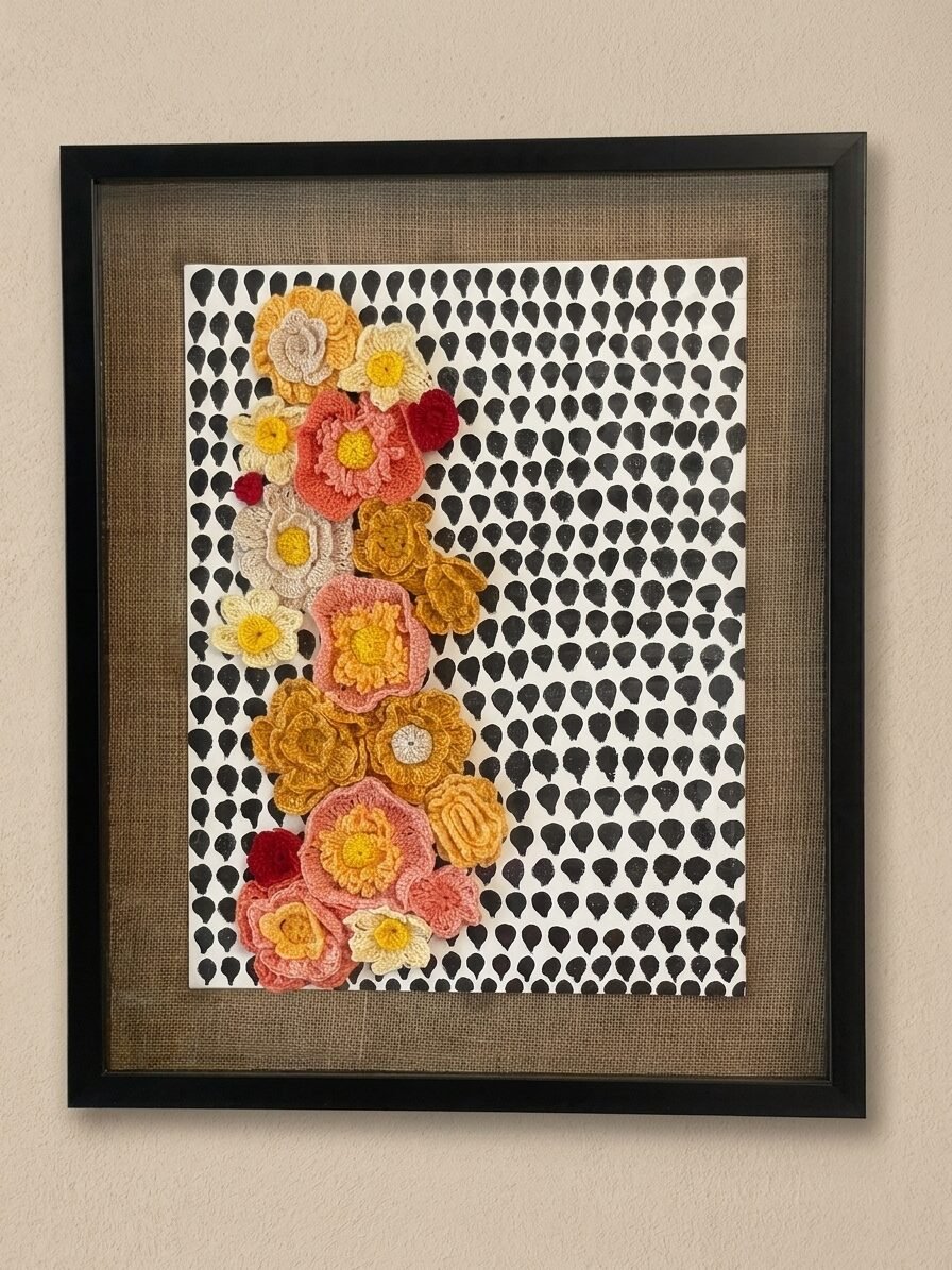 Unique crochet artwork representing creativity, warmth, and handmade beauty