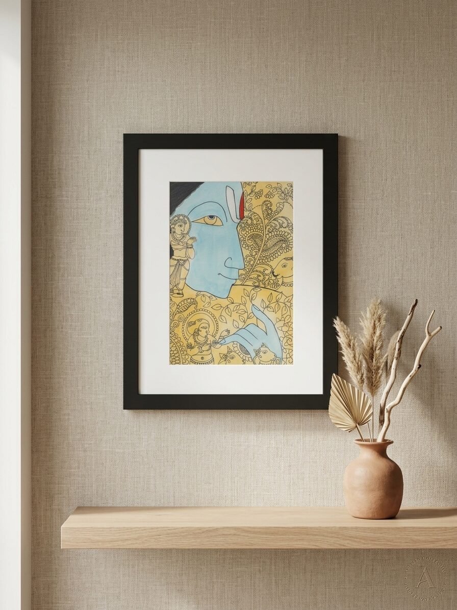 Handmade Lord Vishnu illustration showcasing spiritual symbolism and doodle style artwork