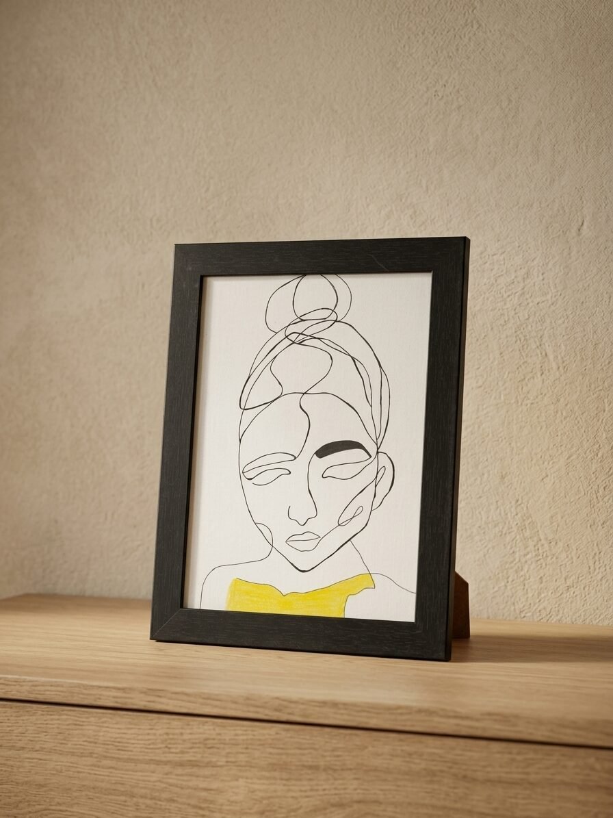 Doodle Lady artwork featuring a hand drawn female portrait, line art, and creative details