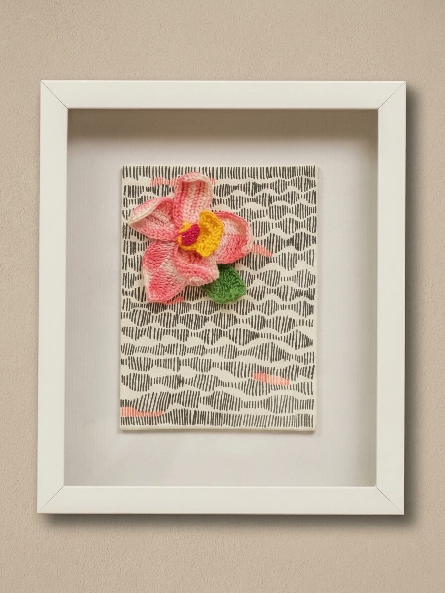 Doodle Orchid floral canvas wall art featuring elegant orchid flowers in a modern artistic design for home décor.