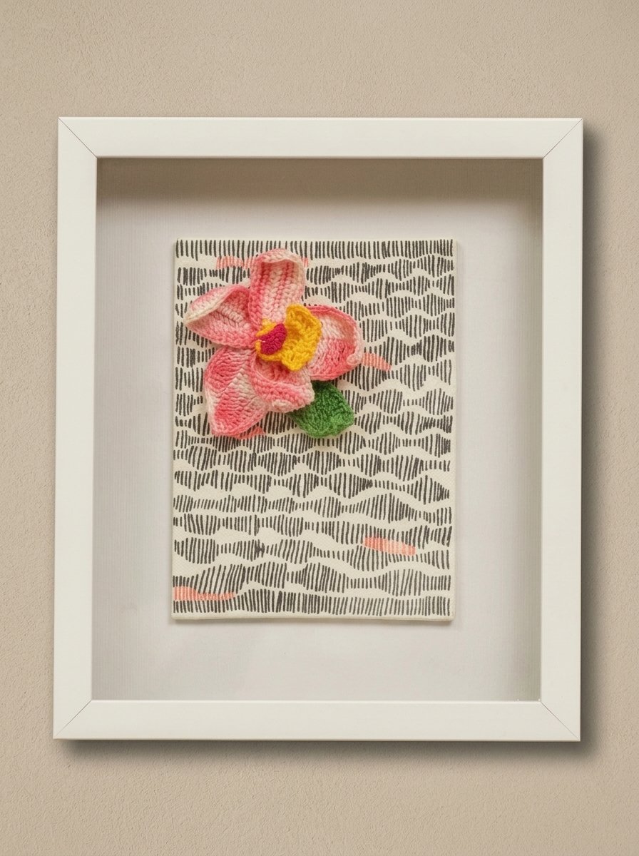 Doodle Orchid floral canvas wall art featuring elegant orchid flowers in a modern artistic design for home décor.