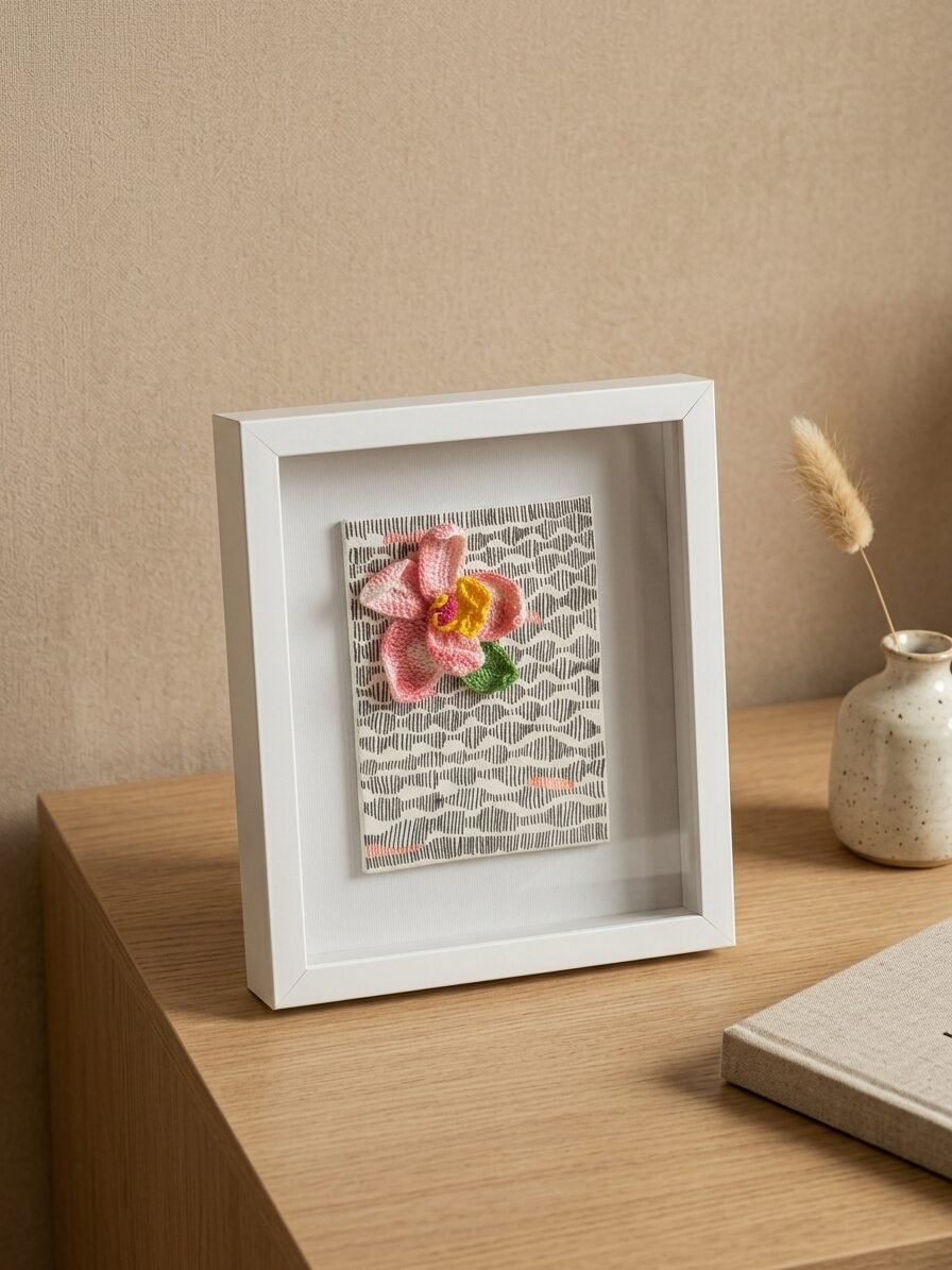 Creative floral artwork featuring orchid flowers with modern artistic expression