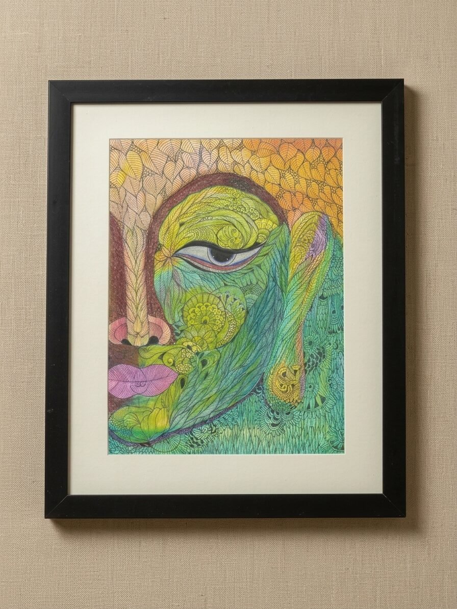 Eden's Eye Abstract Wall Art handcrafted botanical artwork by Lilium and Loft
