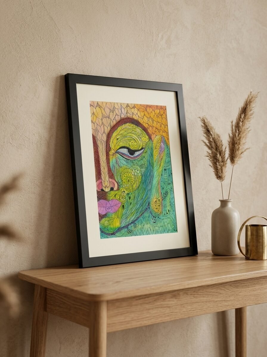 Botanical illustration featuring plants, organic forms, and elegant natural elements