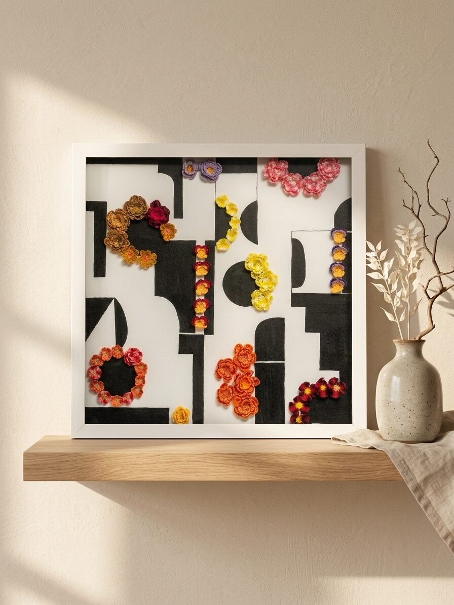 Floral Geometry artwork featuring flowers, geometric patterns, and creative artistic details