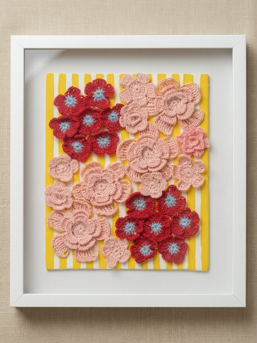 Flower Garden Crochet Wall Art