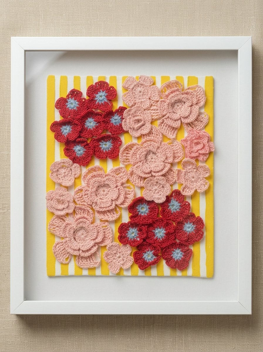 Flower Garden Crochet Wall Art