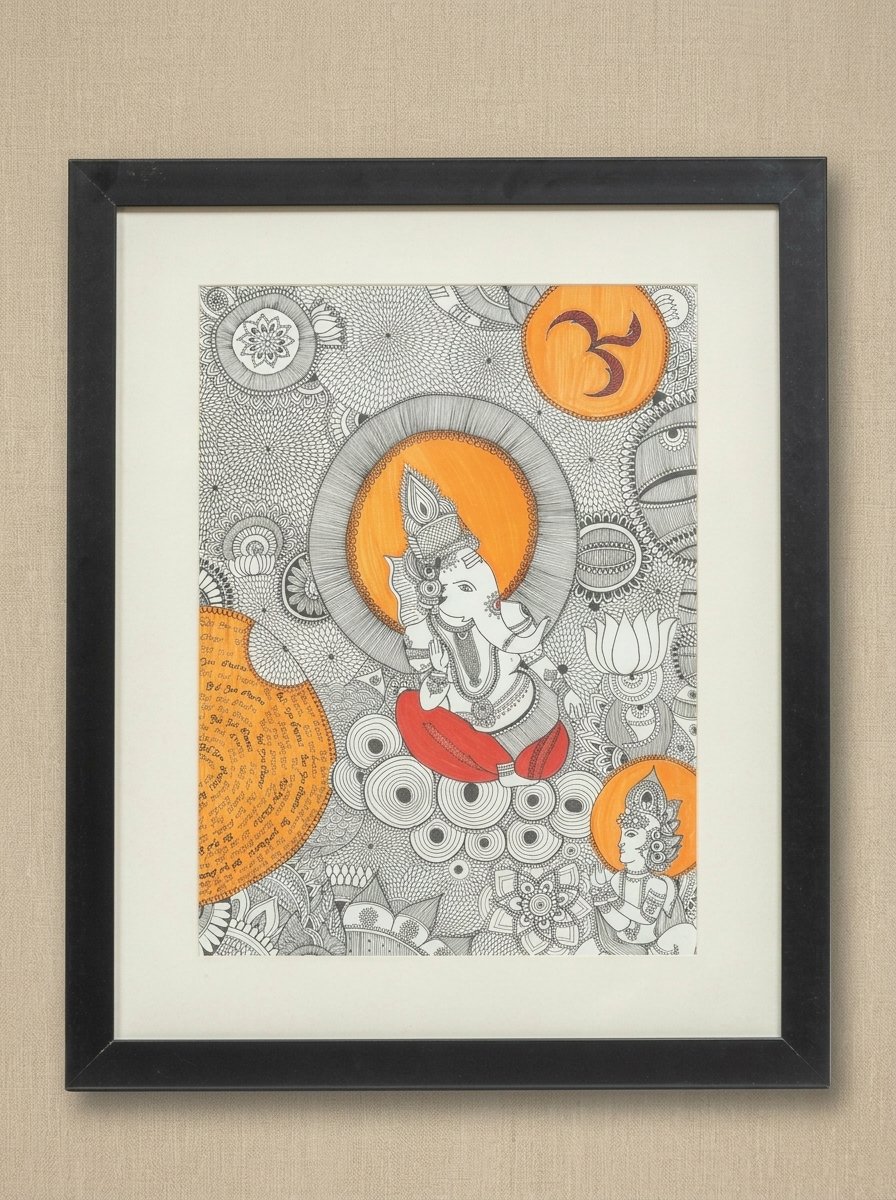 Decorative Ganapati wall art representing wisdom, prosperity, and divine beauty