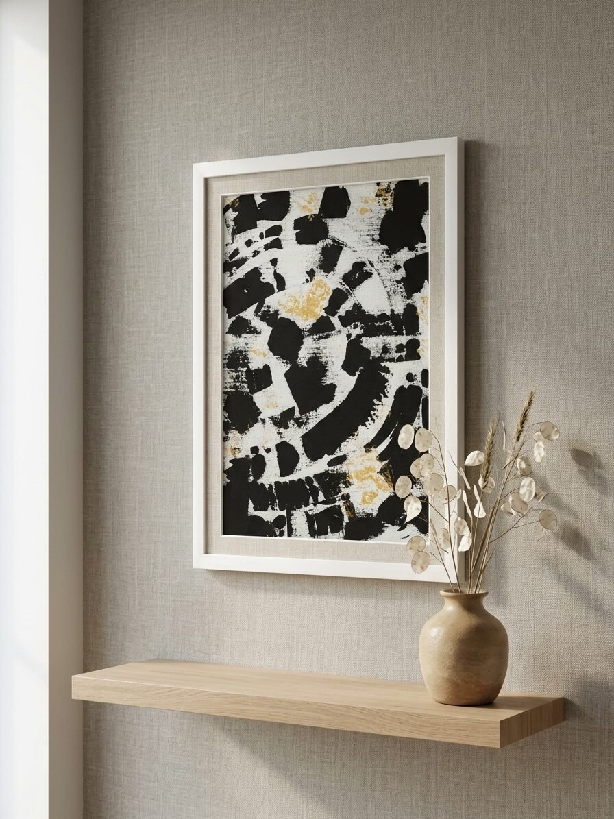 Handmade abstract artwork showcasing luxurious gold textures and creative expression