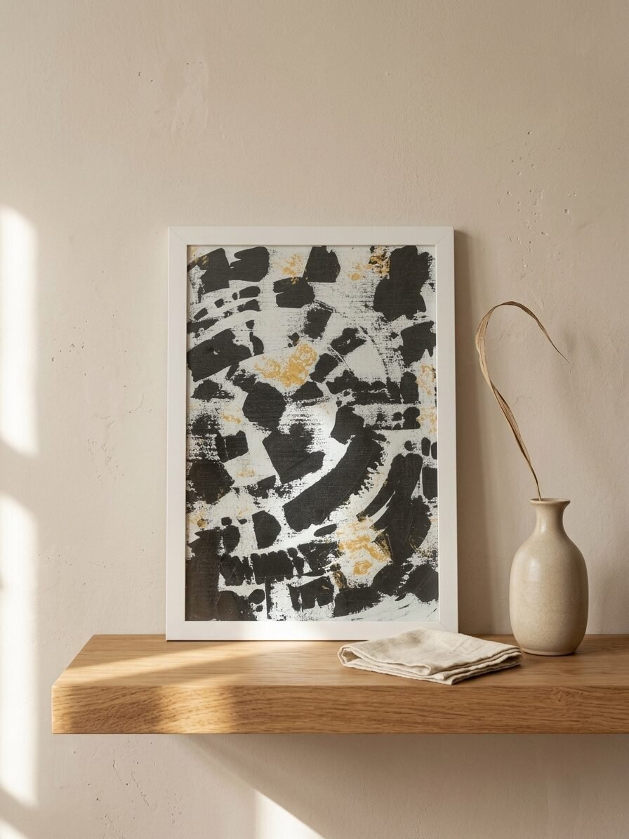 Golden Chaos artwork featuring golden tones, abstract patterns, and modern artistic details