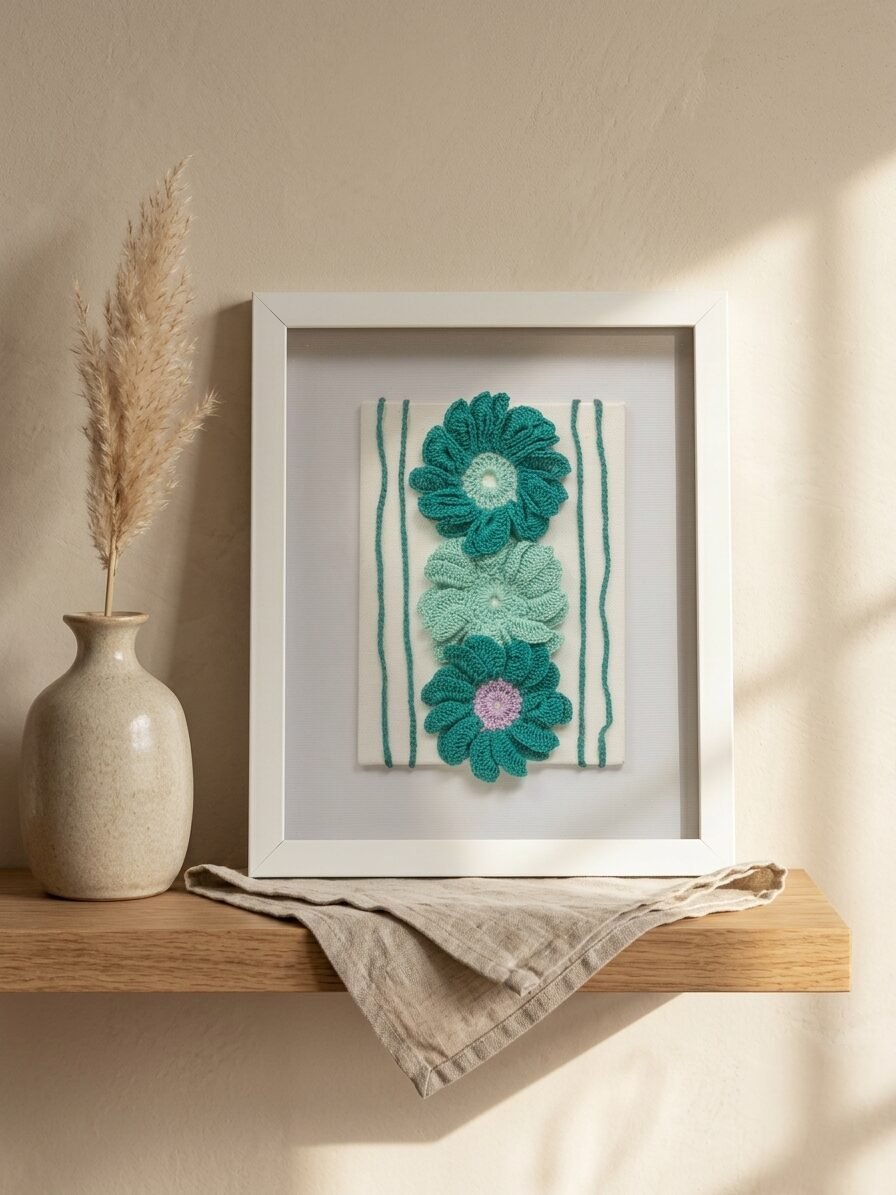 Green Flower artwork featuring green petals, botanical elements, and elegant artistic details