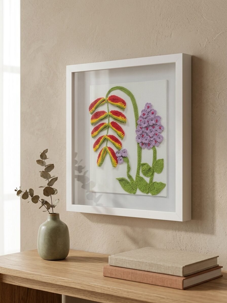 Tropical floral artwork inspired by nature, vibrant colors, and botanical elegance