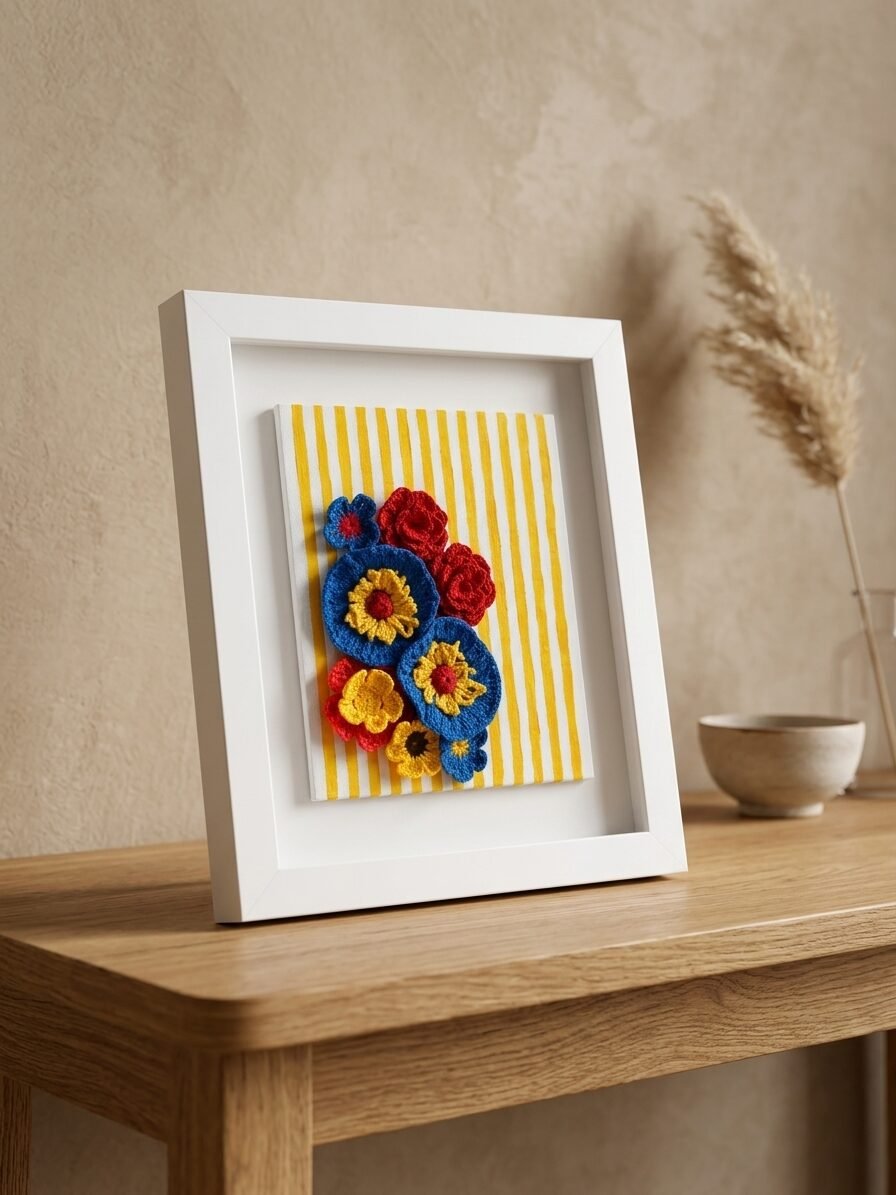 Creative flower illustration with indigo tones and nature inspired design