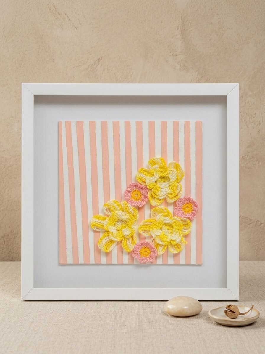 Lemon Blossom Crochet Wall Art