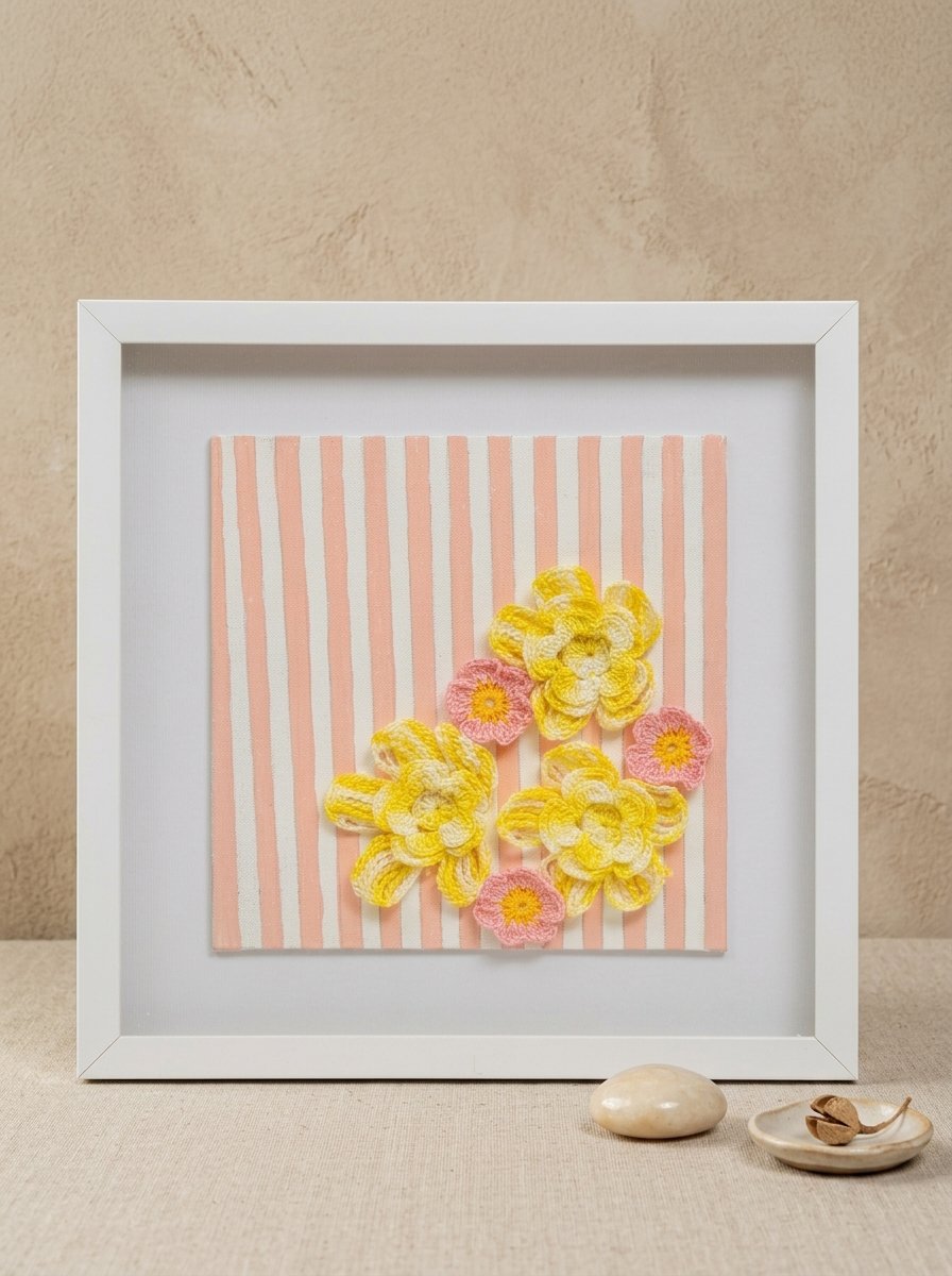 Lemon Blossom Crochet Wall Art