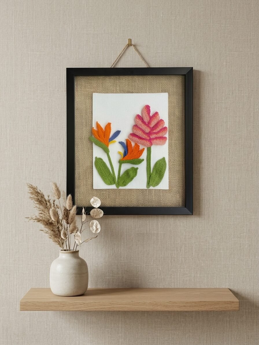 Handmade paradise inspired artwork showcasing harmony, nature, and elegant design