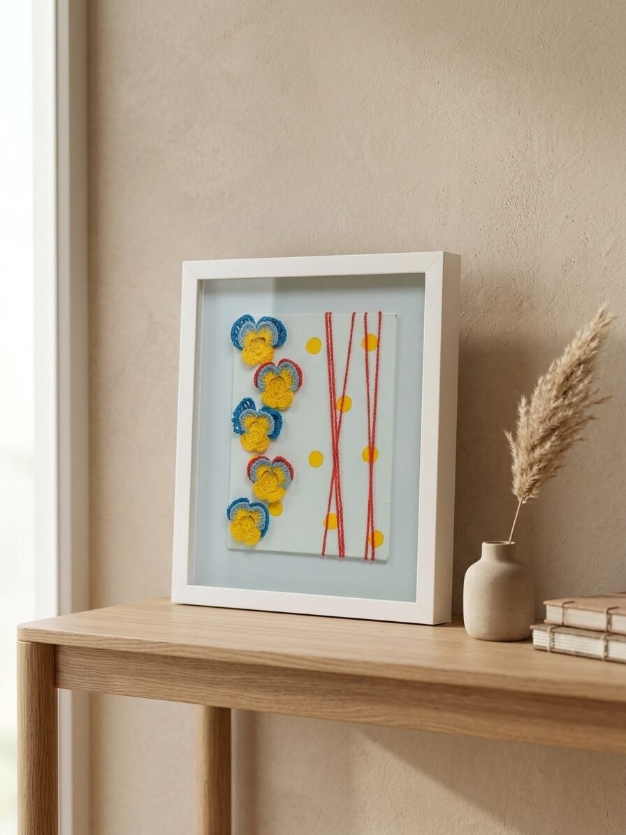 Handmade pansy flower artwork showcasing delicate petals and natural beauty