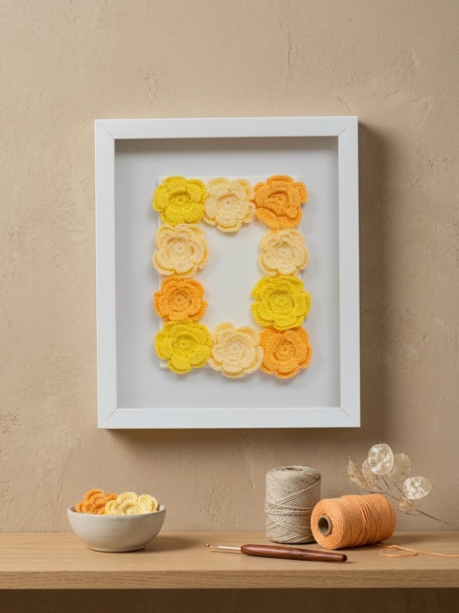 Creative flower illustration featuring a decorative photo frame design