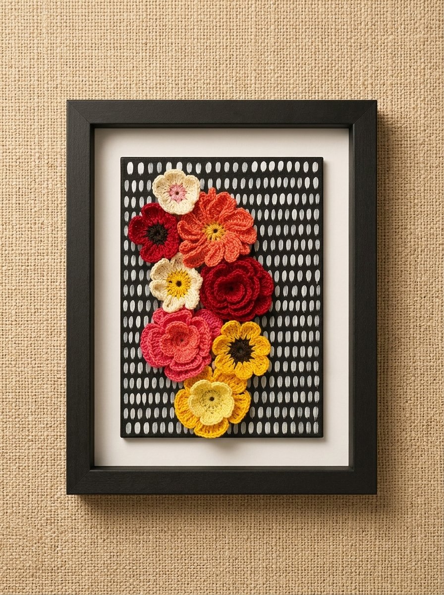Petal Symphony Crochet Wall Art