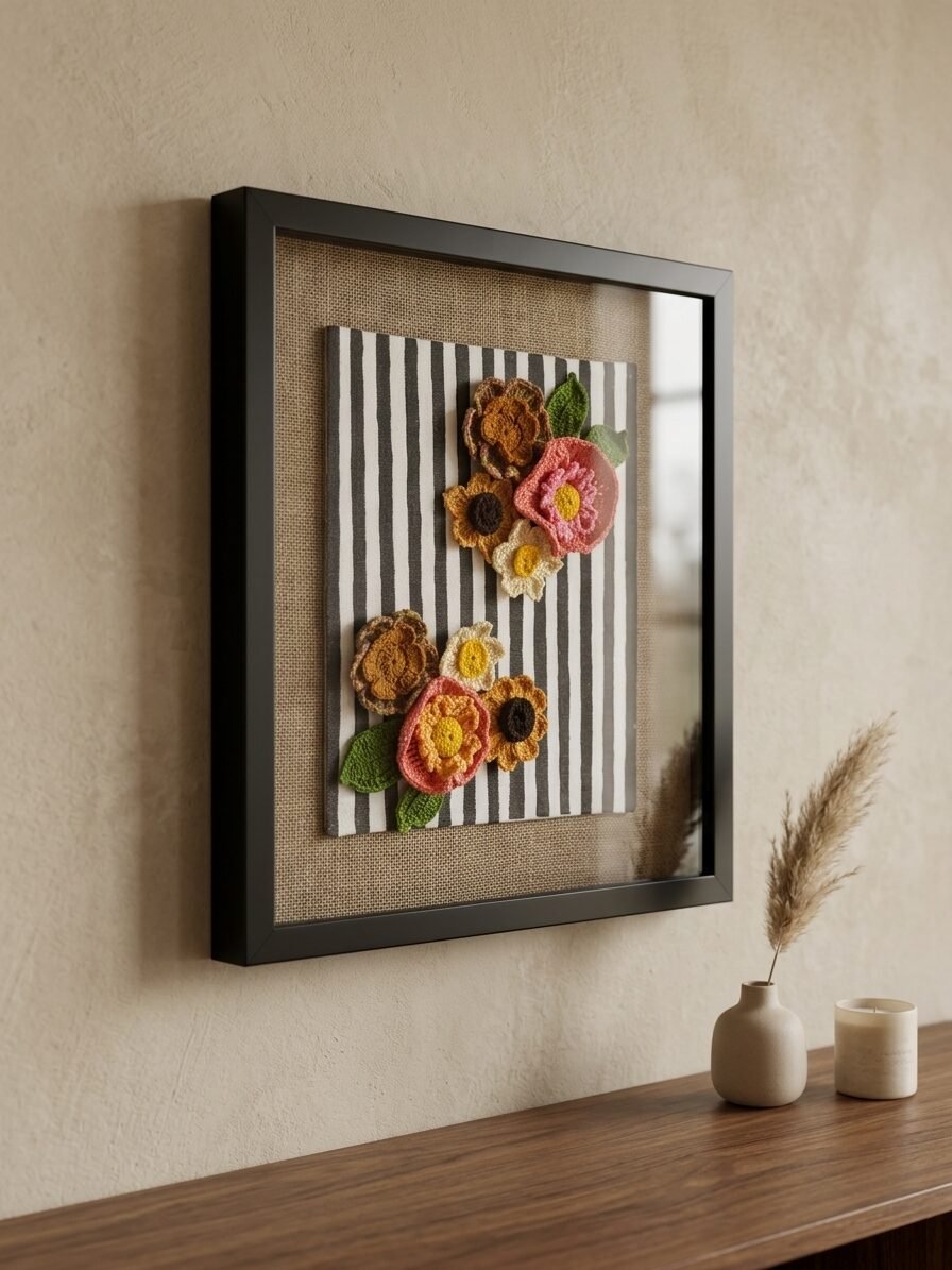 Creative floral artwork featuring blossoms, earthy elements, and artistic textures