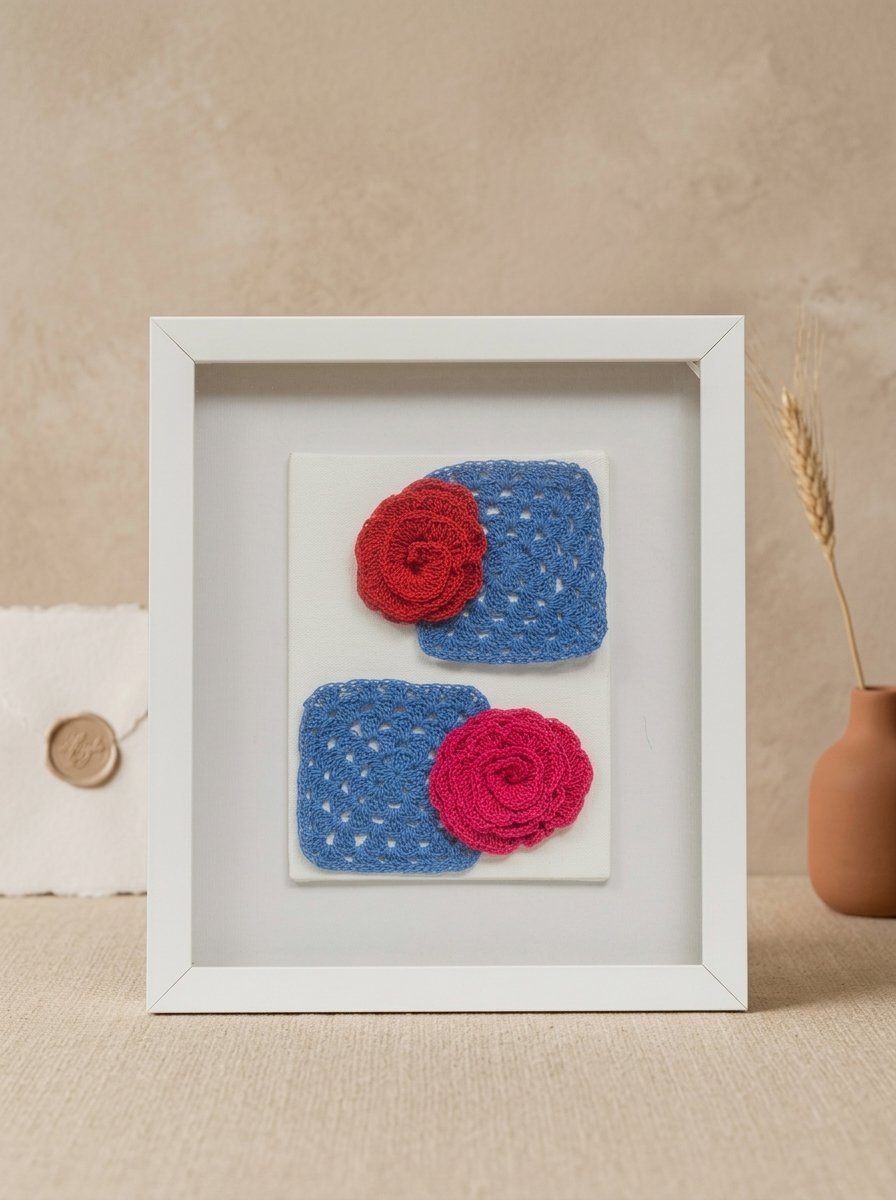 Rosette Duo Crochet Wall Art