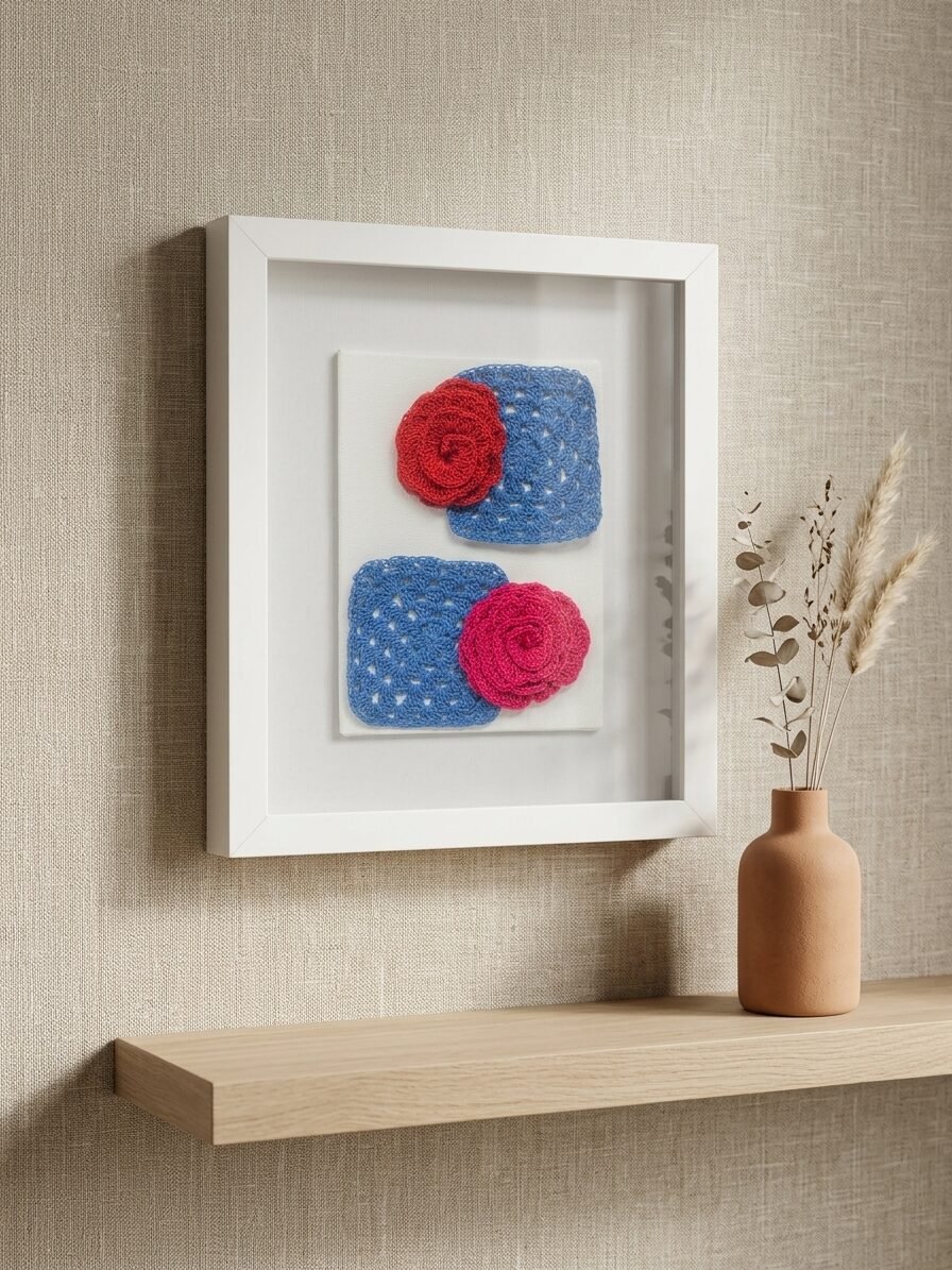 Handmade rose artwork showcasing paired blooms and natural beauty