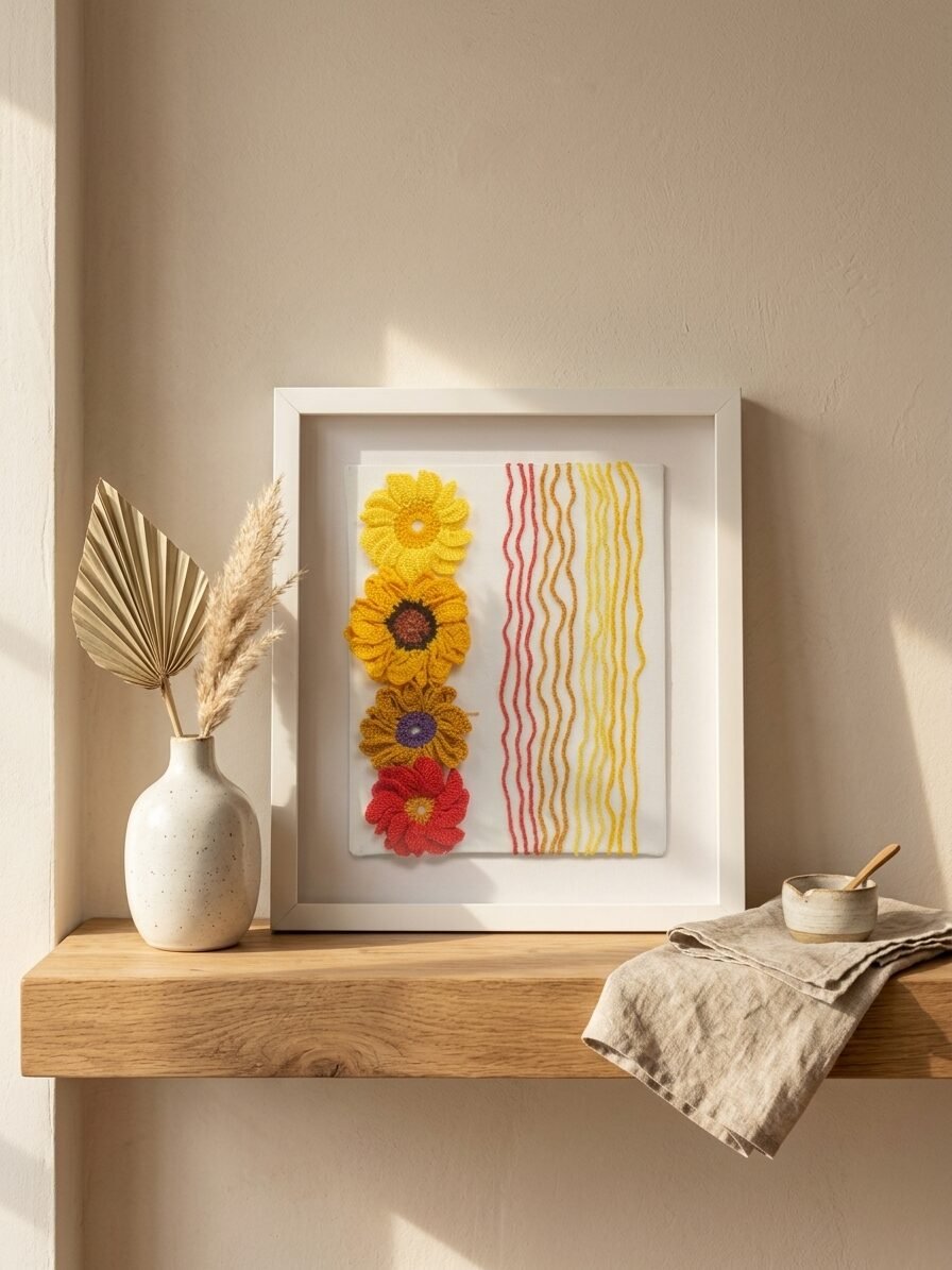 Handmade sun inspired artwork showcasing warmth, light, and creative expression