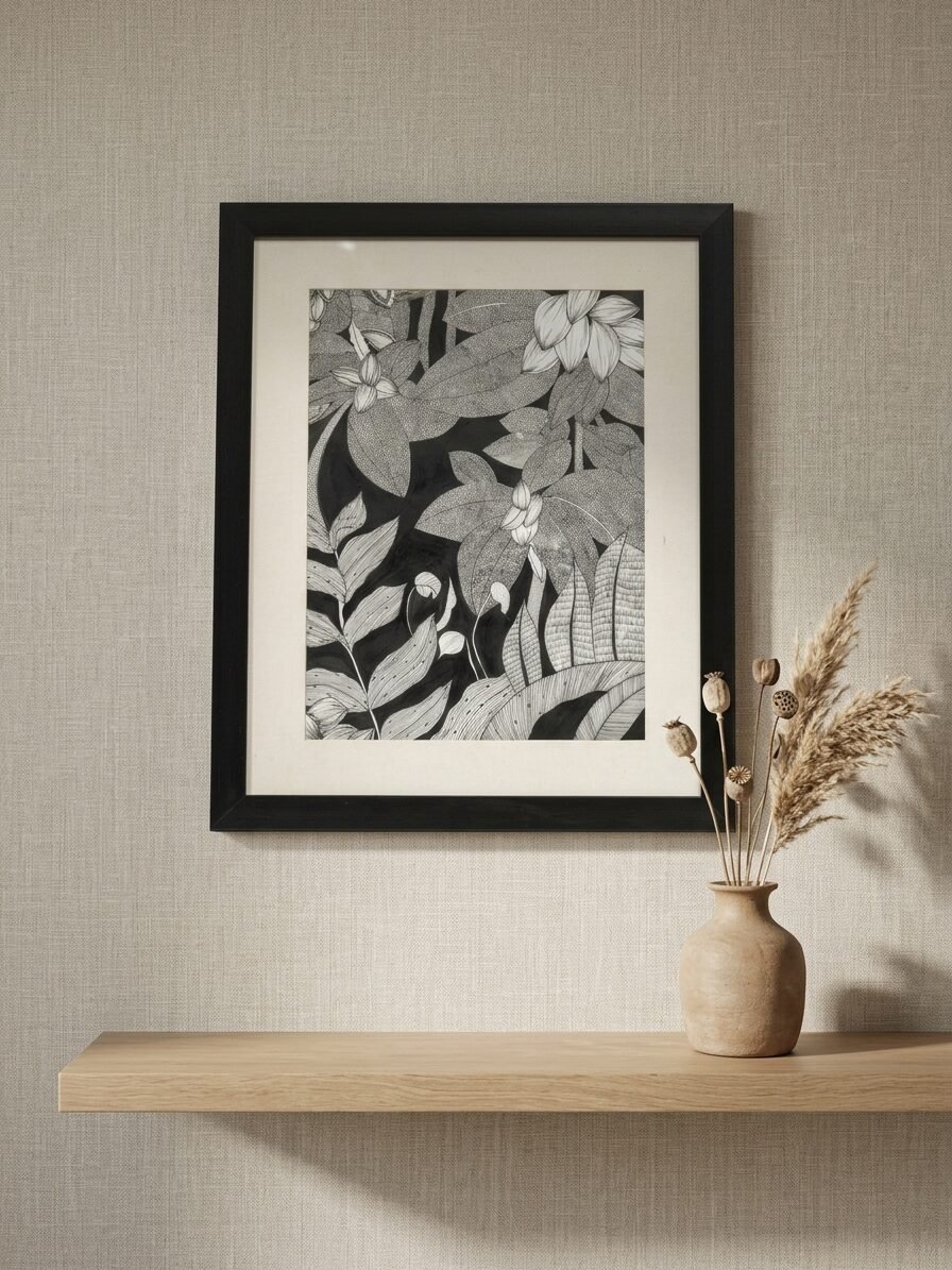 Silent Canopy artwork featuring forest elements, trees, nature patterns, and artistic details