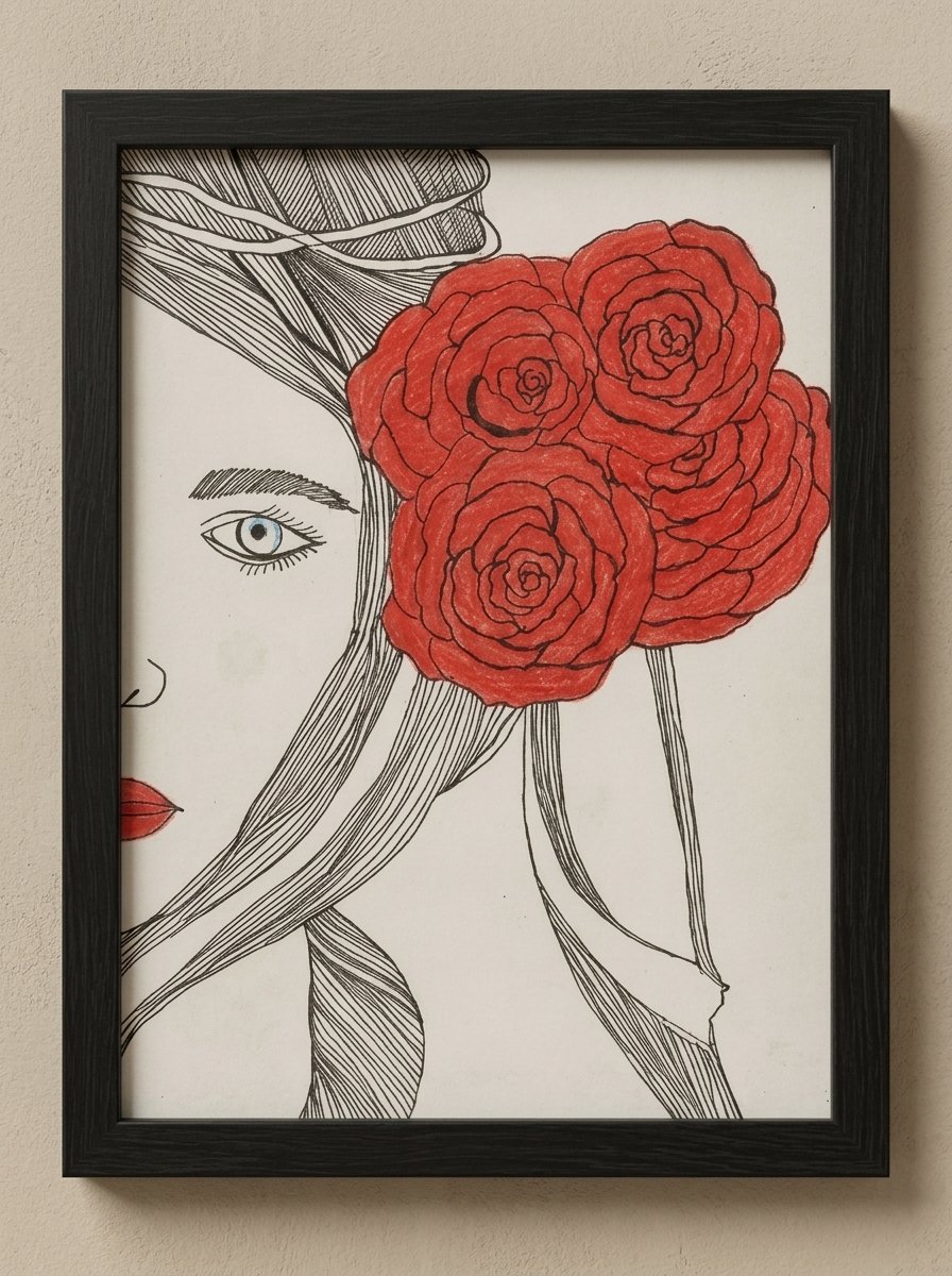 Premium Scarlet Lady canvas painting with stylish artistic design for living room wall decoration.