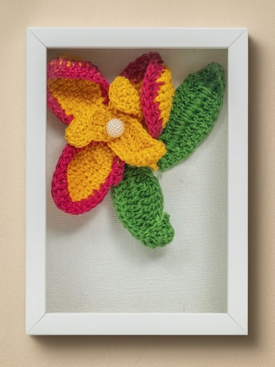 Single Flower Crochet Wall Art