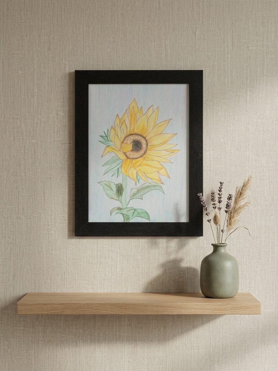Handmade sunflower artwork showcasing golden blooms and natural beauty