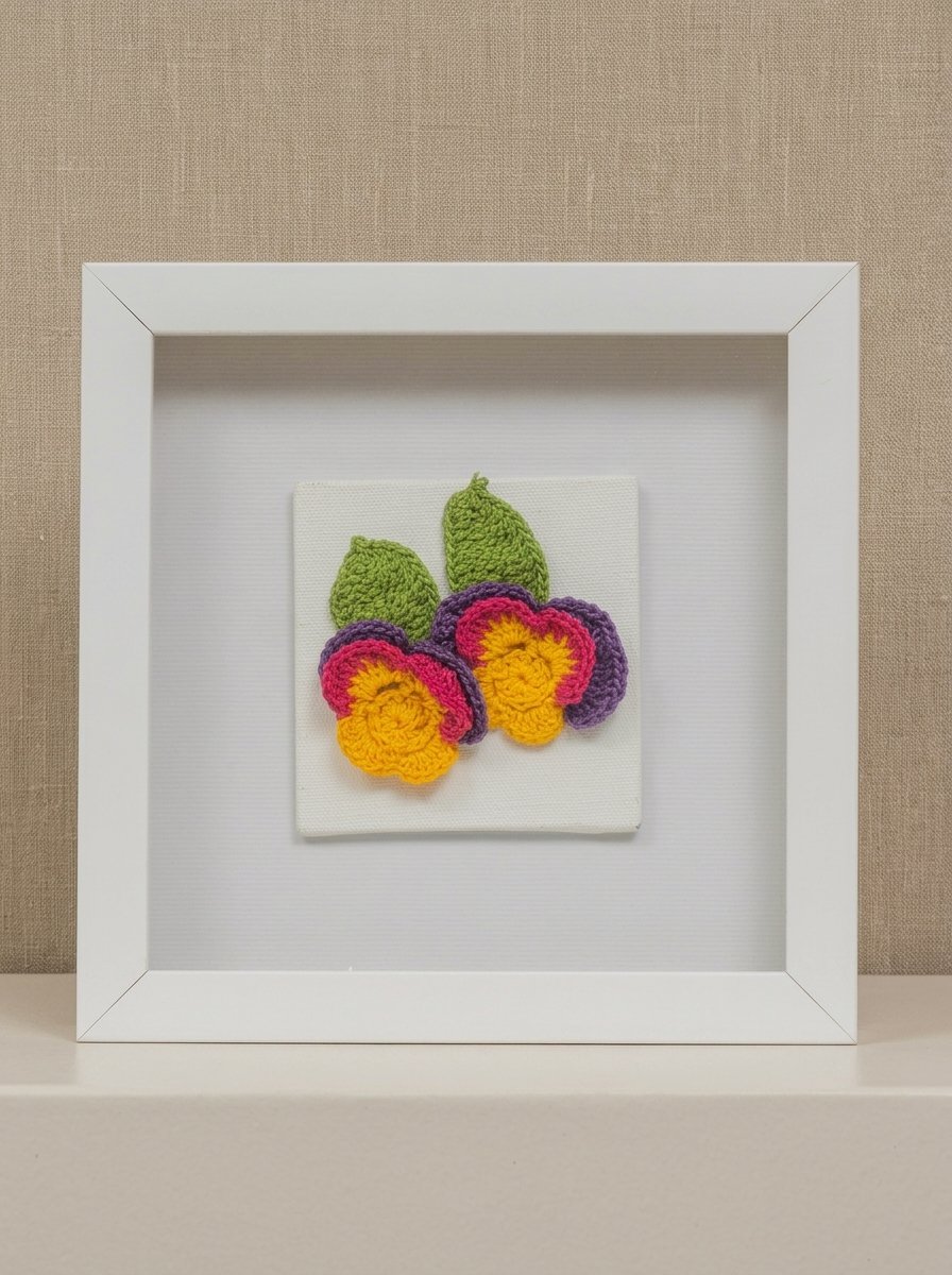 Twin Blossoms Crochet Wall Art